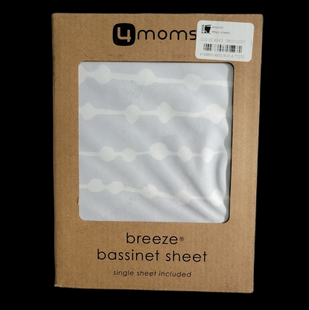 4moms Breeze Waterproof Bassinet Sheet - Grey Beads - Picture 6 of 7